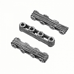 Tibetan Silver Plated 4 Hole Spacer Bar Beads 31mm PK3