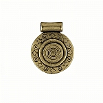 Round Disc Brass Metal Amulet Stars and Swirls 27mm PK1