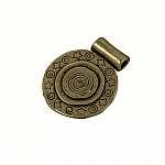 Round Disc Brass Metal Amulet Stars and Swirls 27mm PK1