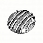 Large Antique Silver Dome Embossed 2 Hole Pendant 42mm