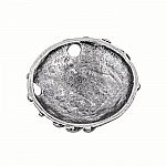 Large Antique Silver Dome Embossed 2 Hole Pendant 42mm