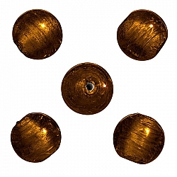 Silver Lined Handmade Round Glass Beads Brown 11mm PK5