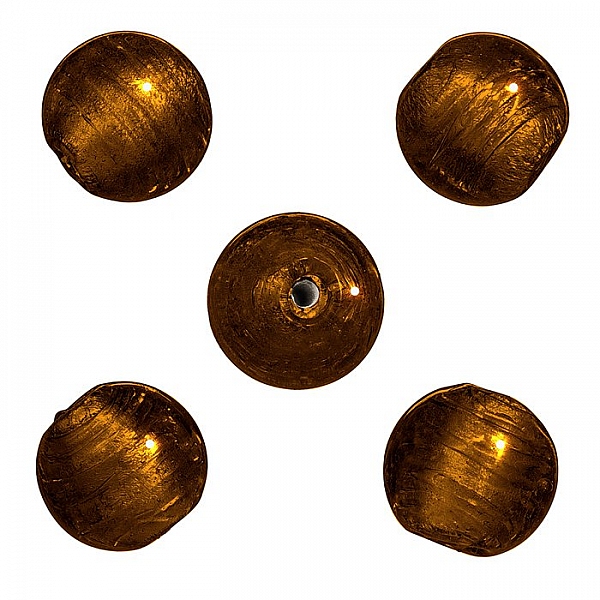 Silver Lined Handmade Round Glass Beads Brown 11mm PK5