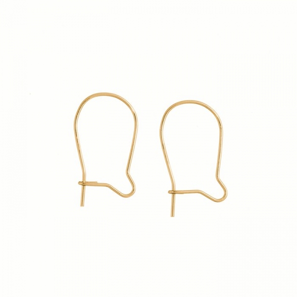 Gold Filled Kidney Ear Wire Findings With Guard (15mm)