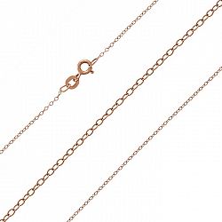 Rose Gold Vermeil 1.3mm Oval Trace Chain With Clasp 18"