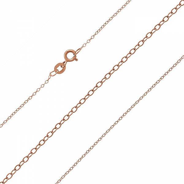 Rose Gold Vermeil 1.3mm Oval Trace Chain With Clasp 18"