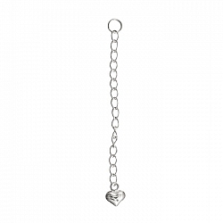 Extension Chain Sterling Silver 925 Puffed Heart 2"