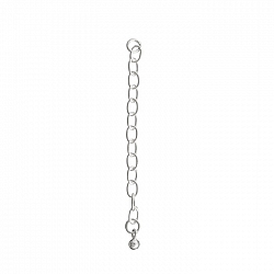 Oval Link Extension Chain With Ball Sterling Silver 2