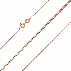 Diamond Cut 1.1mm Rose Gold Vermeil 18 Inch Curb Chain