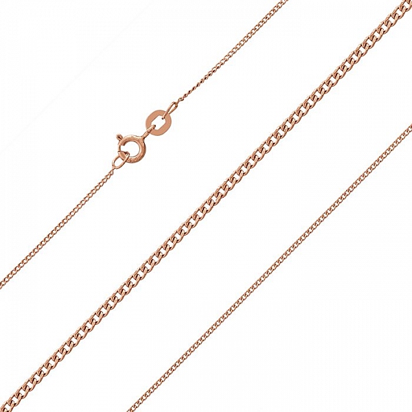 Diamond Cut 1.1mm Rose Gold Vermeil 18 Inch Curb Chain