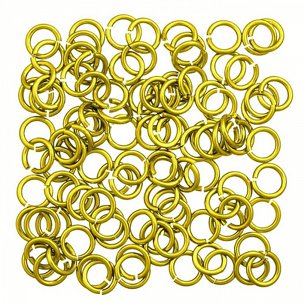 Aluminium 5mm Jump Ring 1.2mm Thick Yellow Bright PK100