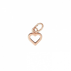 Open Heart Charm With Bail 7mm Rose Gold Vermeil (PK1)