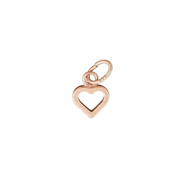 Open Heart Charm With Bail 7mm Rose Gold Vermeil (PK1)