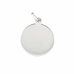 Sterling Silver 925 Round Disc Charm With Bail 16mm PK1