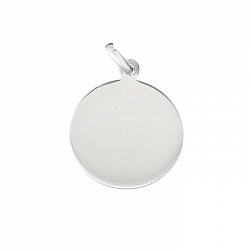 Sterling Silver 925 Round Disc Charm With Bail 16mm PK1