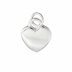Sterling Silver 925 Smooth 2mm Thick Heart Charm 15x17mm
