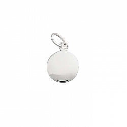 Small Disc Charm With Bail Sterling Silver 925 9mm PK1