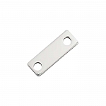 Rectangle Connector Tag Charm Sterling Silver 925 18x6mm