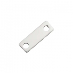 Rectangle Connector Tag Charm Sterling Silver 925 18x6mm