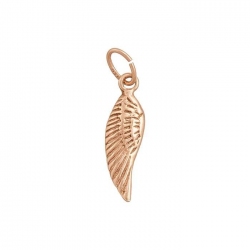 Angel Wing Charm With Bail 18x6mm Rose Gold Vermeil PK1