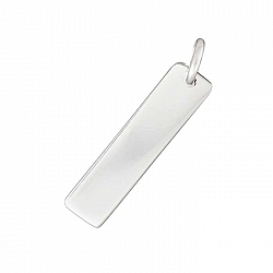 Vertical Bar Pendant 25x6x1mm Sterling Silver 925 (PK1)
