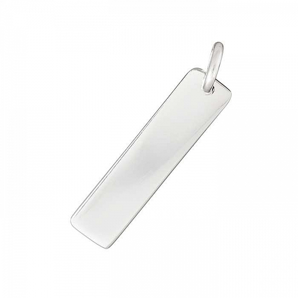 Vertical Bar Pendant 25x6x1mm Sterling Silver 925 (PK1)