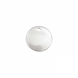 Sterling Silver 11.5mm Slightly Domed Round Disc Charm