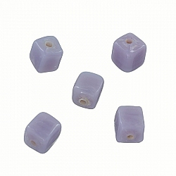 Handmade 7x9mm Opaque Violet Cuboid Glass Bead (PK5)