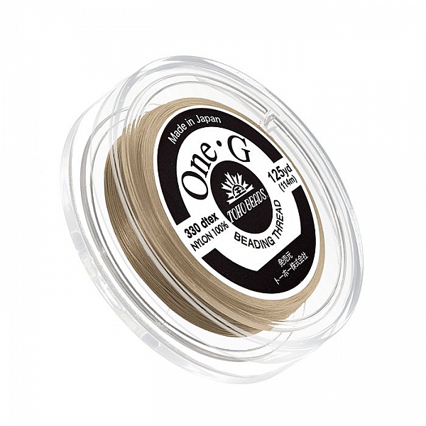 Toho One-G Nylon Bead Thread 0.2mm Sand Ash 125yd Reel