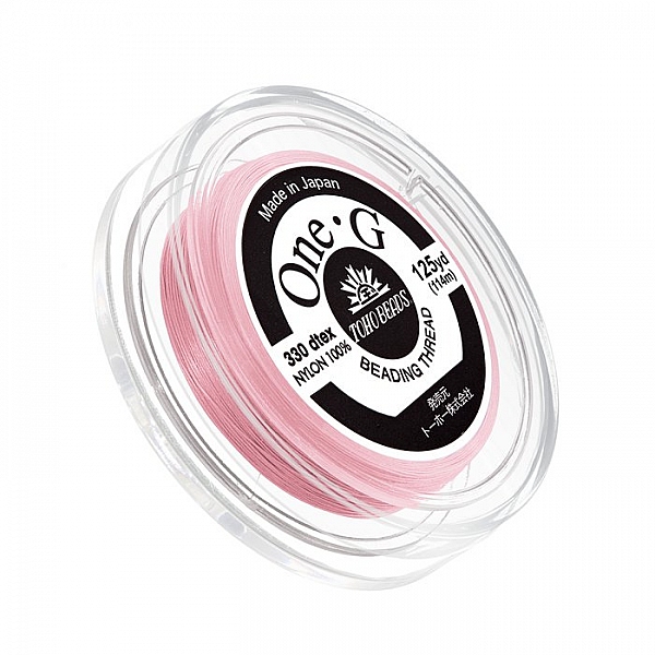 Toho One-G Nylon Beading Thread 0.2mm Pink 125yd Reel