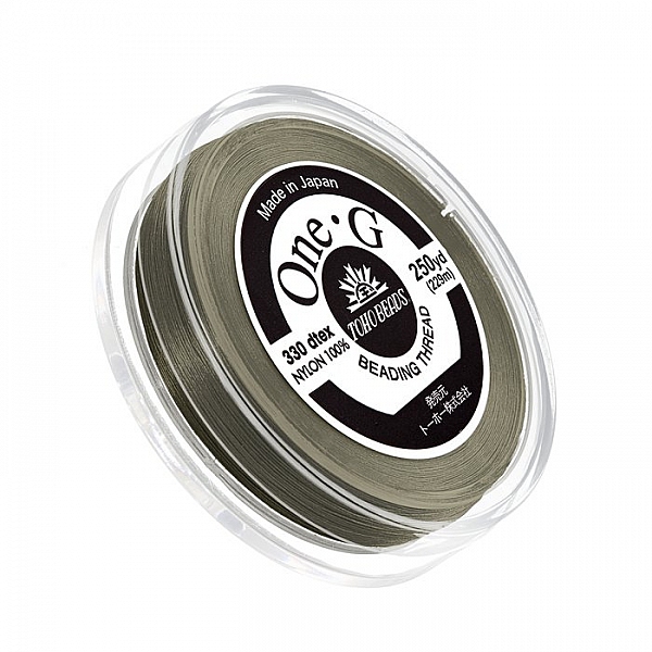 Toho One-G Nylon Bead Thread 0.2mm Lt Khaki 250yd Reel