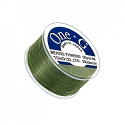 Toho One-G 0.2mm Nylon Beading Thread Green 50yd Spool
