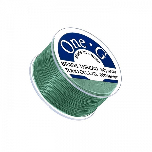 Toho One-G 0.2mm Nylon Beading Thread Mint Green 50yd