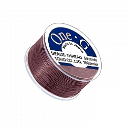 Toho One-G 0.2mm Nylon Beading Thread Mauve 50yd Spool