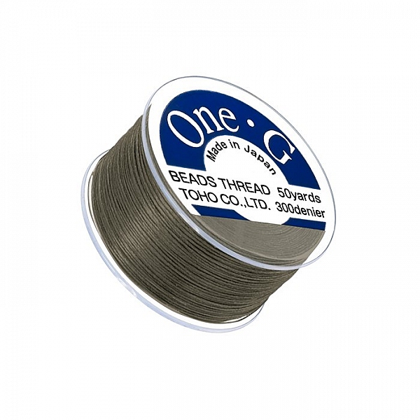Toho One-G 0.2mm Nylon Beading Thread Lt Khaki 50 Yards