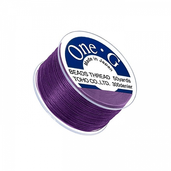 Toho One-G 0.2mm Nylon Beading Thread Purple 50yd Spool