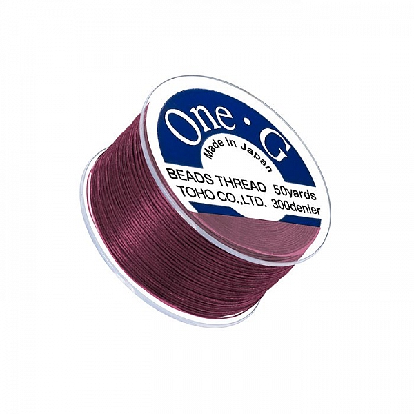 Toho One-G 0.2mm Nylon Beading Thread Burgundy 50 Yards