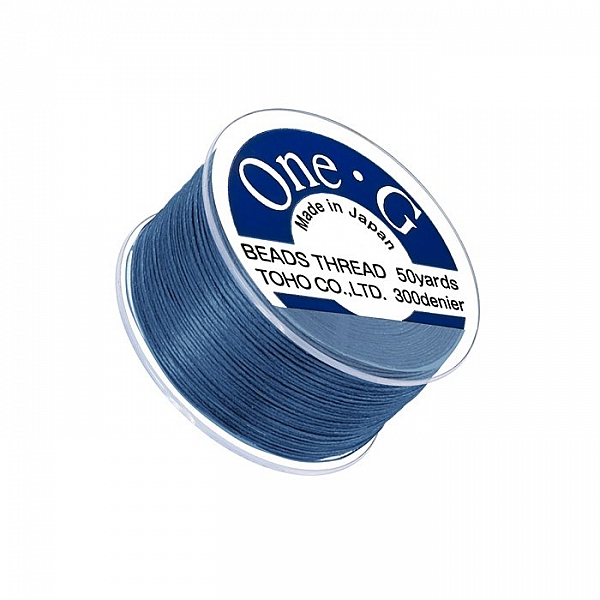 Toho One-G 0.2mm Nylon Beading Thread Blue 50yd Spool Toho One-G 0.2mm Nylon Beading Thread Blue 50yd Spool