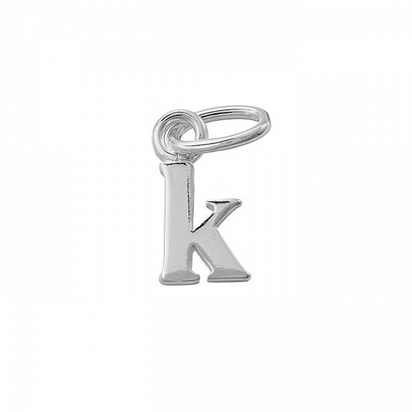 Alphabet Charm Lowercase 'k' 925 Sterling Silver 9x5mm