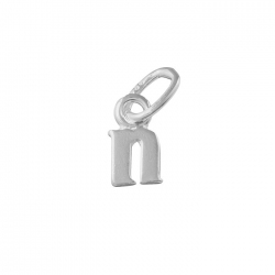 Alphabet Charm Lowercase 'n' 925 Sterling Silver 8x4mm