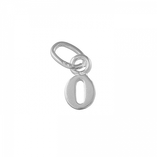 Alphabet Charm Lowercase 'o' 925 Sterling Silver 8x4mm