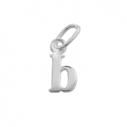 Alphabet Charm Lowercase 'b' 925 Sterling Silver 9x4mm