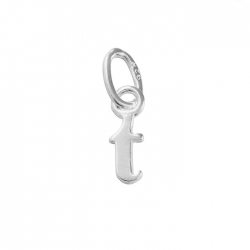 Alphabet Charm Lowercase 't' 925 Sterling Silver 8x3mm
