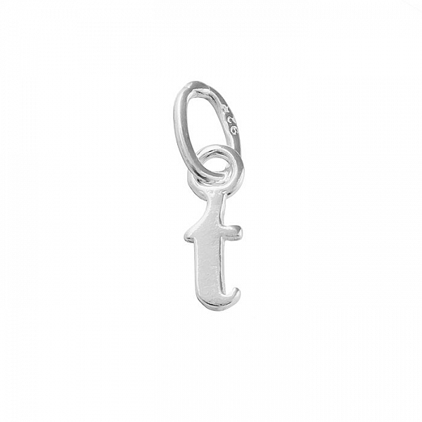 Alphabet Charm Lowercase 't' 925 Sterling Silver 8x3mm