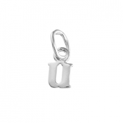 Alphabet Charm Lowercase 'u' 925 Sterling Silver 7x5mm