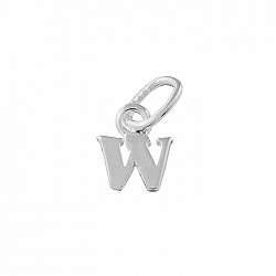 Alphabet Charm Lowercase 'w' 925 Sterling Silver 7x6mm