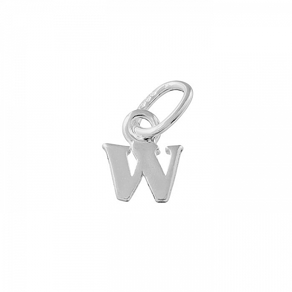 Alphabet Charm Lowercase 'w' 925 Sterling Silver 7x6mm