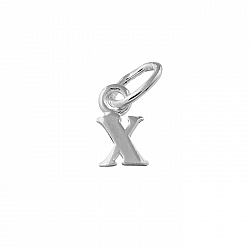 Alphabet Charm Lowercase 'x' 925 Sterling Silver 7x4mm