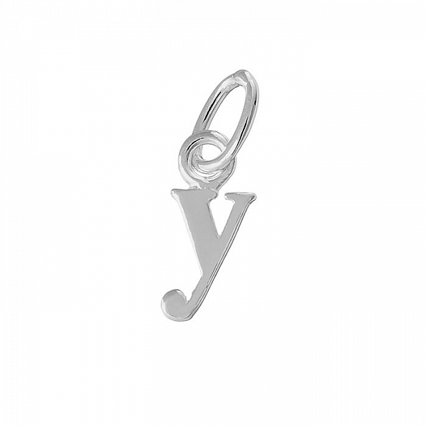 Alphabet Charm Lowercase 'y' 925 Sterling Silver 9x4mm