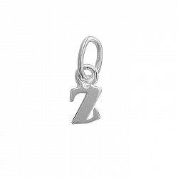 Alphabet Charm Lowercase 'z' 925 Sterling Silver 7x4mm